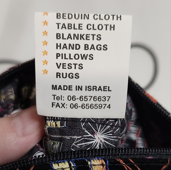 Salem Caravan Mini Purse‎ Black Colorful Embroidery Geo Floral - Picture 6 of 8